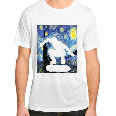 Skateboarding Starry Night Skateboard Van Gogh Adult ChromaSoft Performance T-Shirt