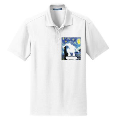 Skateboarding Starry Night Skateboard Van Gogh Dry Zone Grid Polo