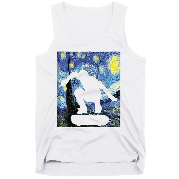 Skateboarding Starry Night Skateboard Van Gogh Tank Top