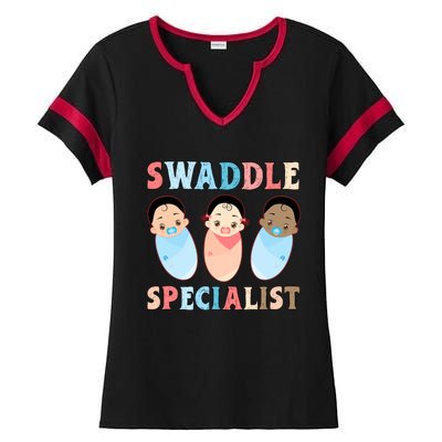 Swaddle Specialist Nicu Labor And Delivery Icu Nurse Gift Ladies Halftime Notch Neck Tee