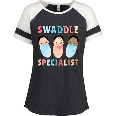 Swaddle Specialist Nicu Labor And Delivery Icu Nurse Gift Enza Ladies Jersey Colorblock Tee