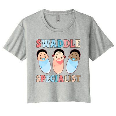 Swaddle Specialist Nicu Labor And Delivery Icu Nurse Gift Women's Crop Top Tee