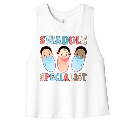 Swaddle Specialist Nicu Labor And Delivery Icu Nurse Gift Women's Racerback Cropped Tank