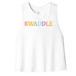 Swaddle Specialist Nurse Nicu Mother Nurse Neonatal Icu Funny Gift Women's Racerback Cropped Tank