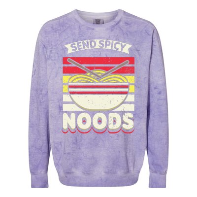 Send Spicey Noods Retro Artwork For A Ra Noodle Lover Colorblast Crewneck Sweatshirt