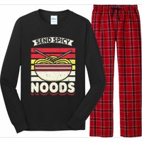 Send Spicey Noods Retro Artwork For A Ra Noodle Lover Long Sleeve Pajama Set