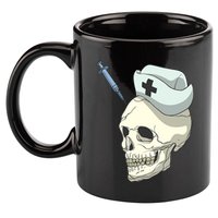 Skull Skeleton Nurse Injection Cute Gift 11oz C Handle Ceramic Mug