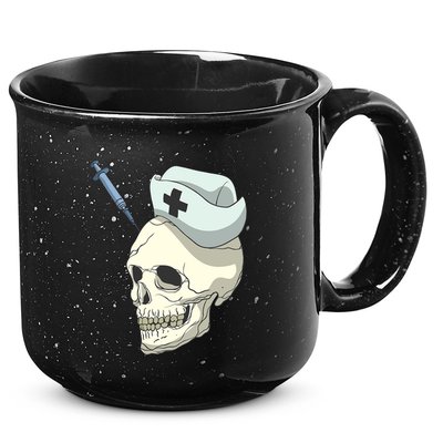 Skull Skeleton Nurse Injection Cute Gift 15oz Campfire Ceramic Mug