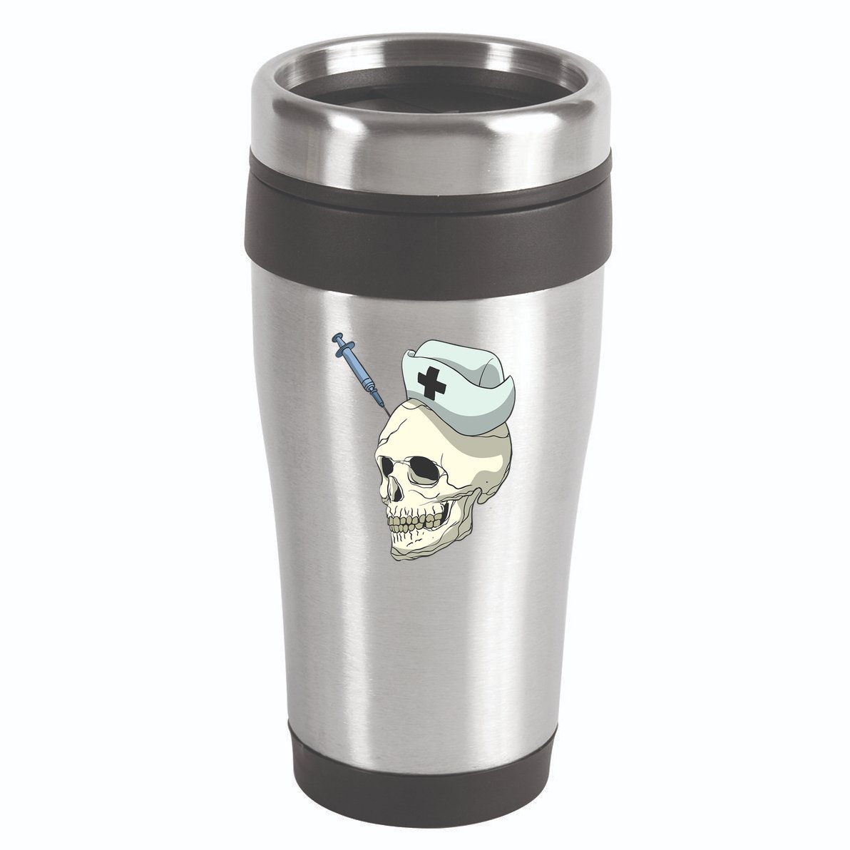 Skull Skeleton Nurse Injection Cute Gift 16oz Travel Tumbler