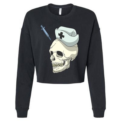 Skull Skeleton Nurse Injection Cute Gift Cropped Pullover Crew