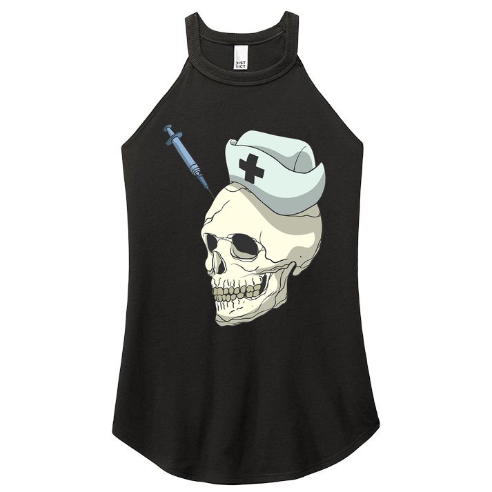 Skull Skeleton Nurse Injection Cute Gift Women's Perfect Tri Rocker Tank