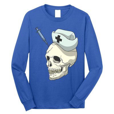 Skull Skeleton Nurse Injection Cute Gift Long Sleeve Shirt
