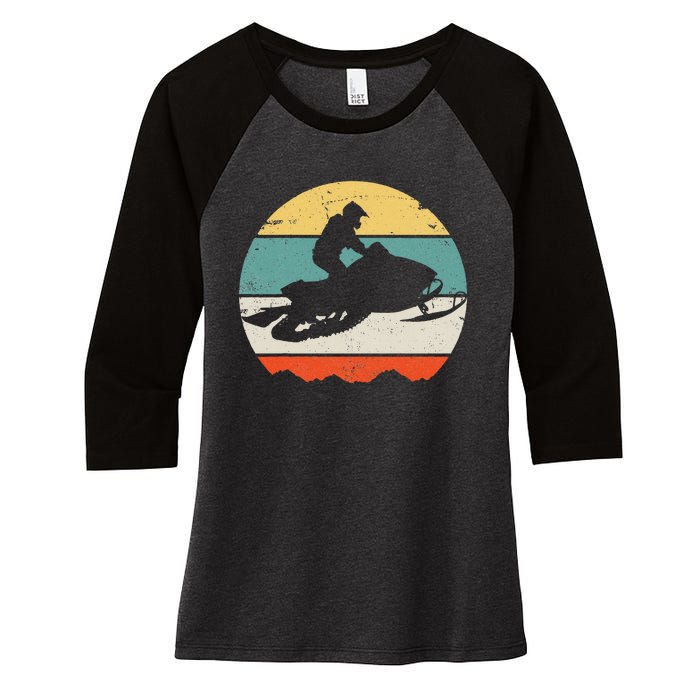 Snowmobile Women's Tri-Blend 3/4-Sleeve Raglan Shirt