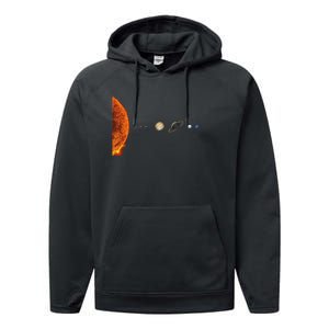 Solar System Nerd Galaxy Science And Planets Astronomy Performance Fleece Hoodie