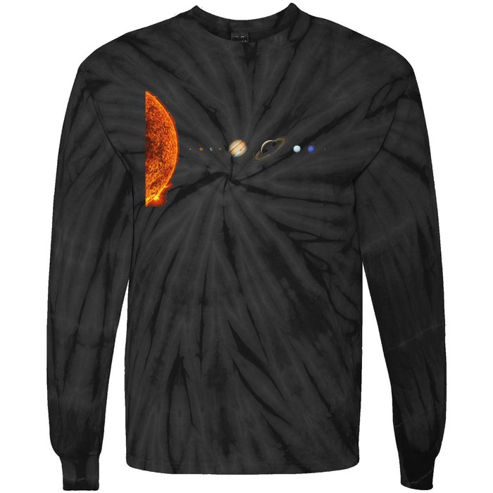 Solar System Nerd Galaxy Science And Planets Astronomy Tie-Dye Long Sleeve Shirt