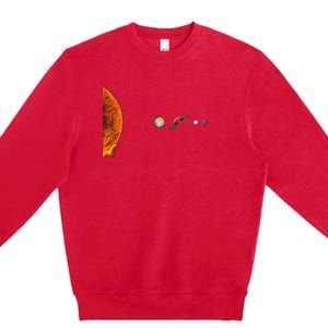 Solar System Nerd Galaxy Science And Planets Astronomy Premium Crewneck Sweatshirt