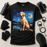 Surreal Starry Night Labrador Retriever Dog Cooling Performance Crew T-Shirt