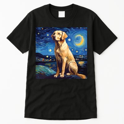 Surreal Starry Night Labrador Retriever Dog Tall T-Shirt