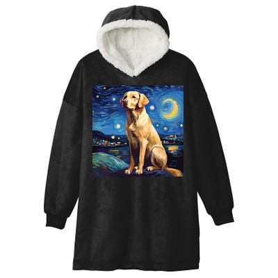 Surreal Starry Night Labrador Retriever Dog Hooded Wearable Blanket