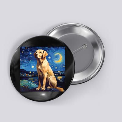 Surreal Starry Night Labrador Retriever Dog Button