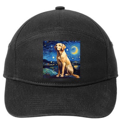 Surreal Starry Night Labrador Retriever Dog 7-Panel Snapback Hat