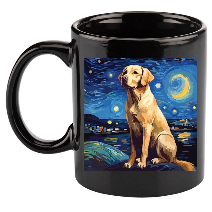 Surreal Starry Night Labrador Retriever Dog 11oz C Handle Ceramic Mug