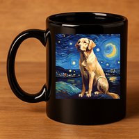 Surreal Starry Night Labrador Retriever Dog 11oz C Handle Ceramic Mug