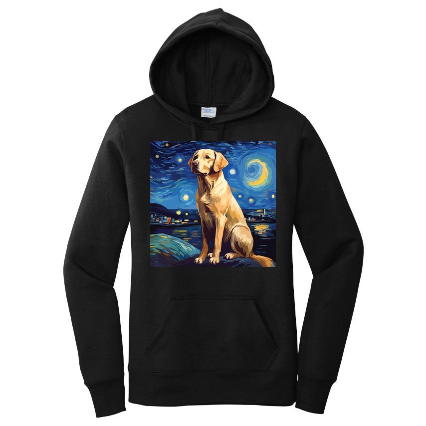 Surreal Starry Night Labrador Retriever Dog Women's Pullover Hoodie