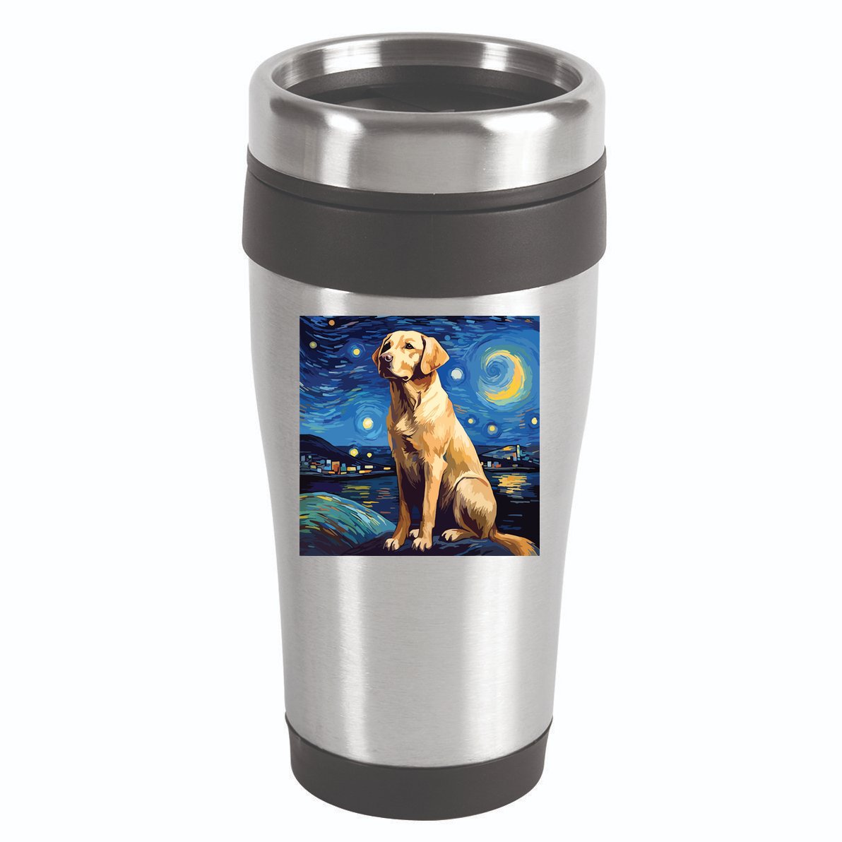 Surreal Starry Night Labrador Retriever Dog 16oz Travel Tumbler