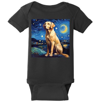 Surreal Starry Night Labrador Retriever Dog Baby Bodysuit