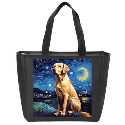 Surreal Starry Night Labrador Retriever Dog Zip Tote Bag