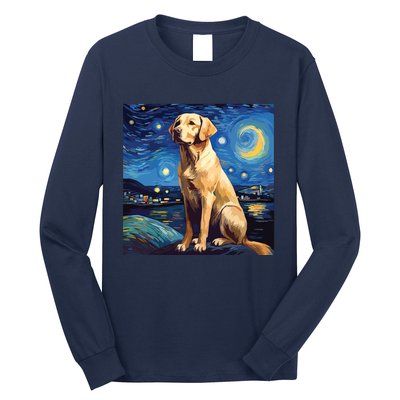 Surreal Starry Night Labrador Retriever Dog Long Sleeve Shirt