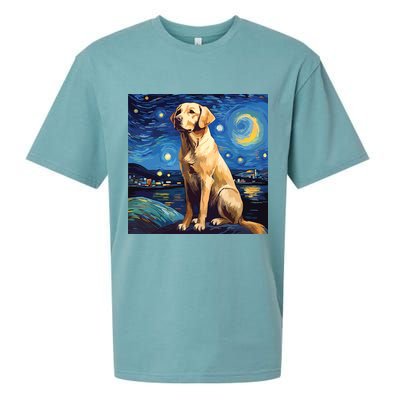 Surreal Starry Night Labrador Retriever Dog Sueded Cloud Jersey T-Shirt