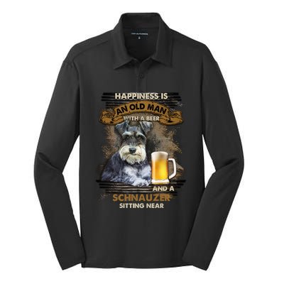 Schnauzer Sitting Near Old Gift For You Great Gift Silk Touch Performance Long Sleeve Polo