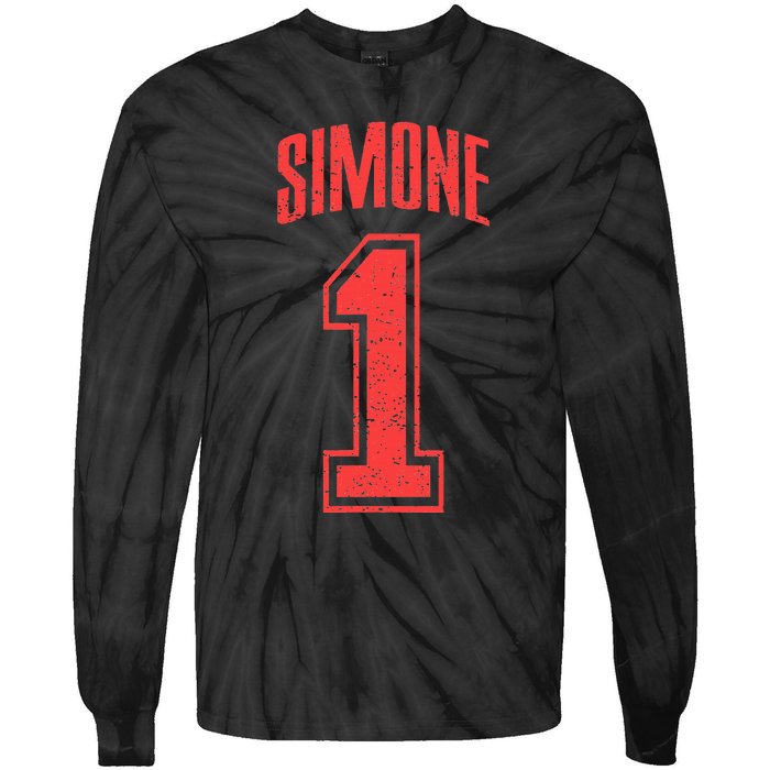 Simone Supporter Number 1 Biggest Fan Tie-Dye Long Sleeve Shirt