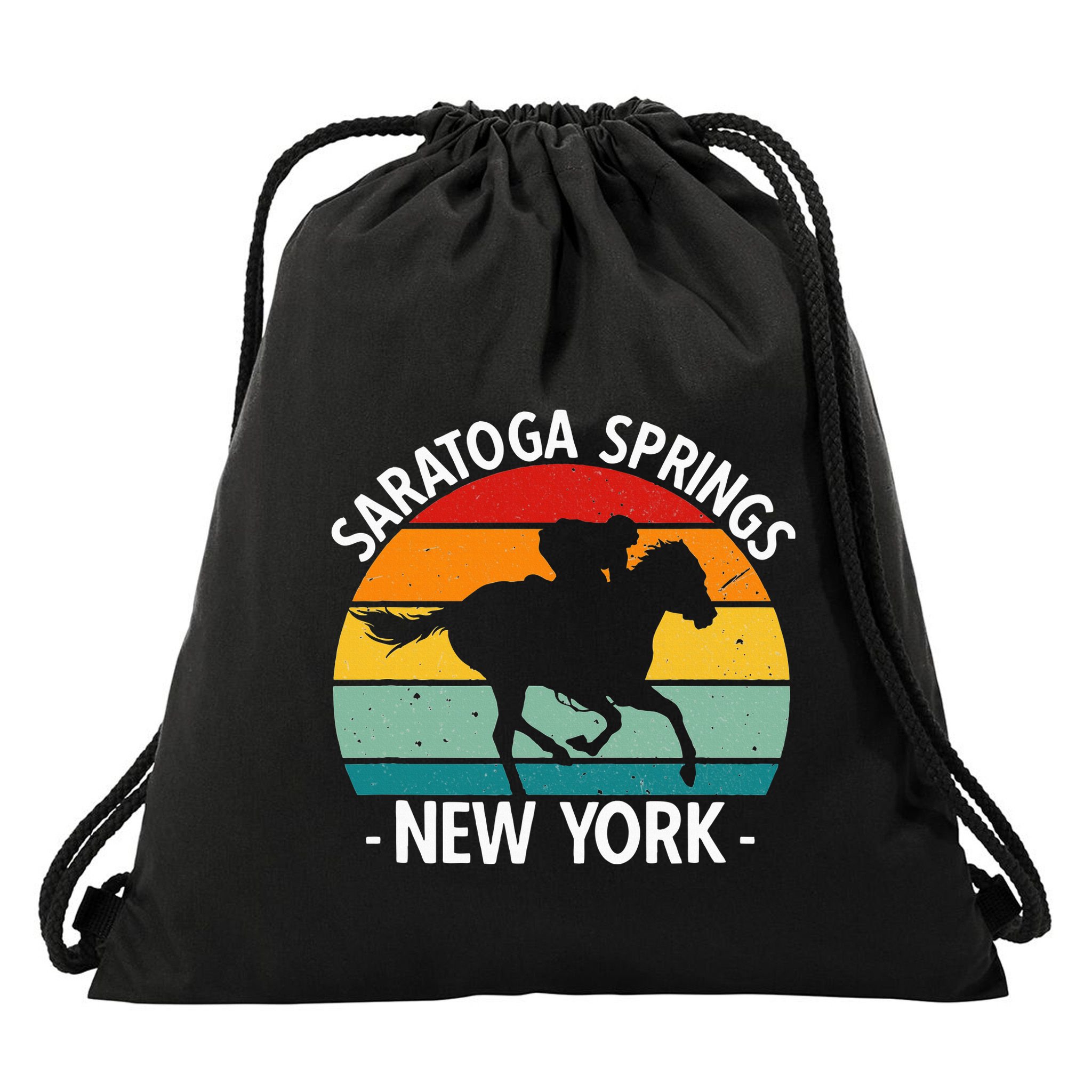 Saratoga Springs New York Toga Horse Racing Drawstring Bag