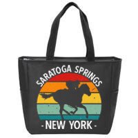 Saratoga Springs New York Toga Horse Racing Zip Tote Bag