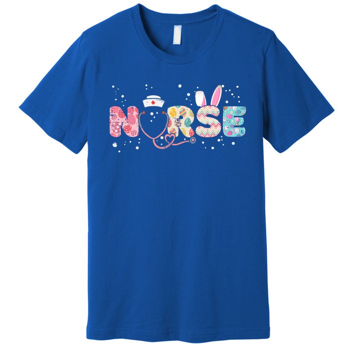 Stethoscope Scrub Nurse Life Easter Day Bunny Eggs Cool Gift Premium T-Shirt