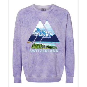 Switzerland Swiss Nature Alps Mountains Colorblast Crewneck Sweatshirt