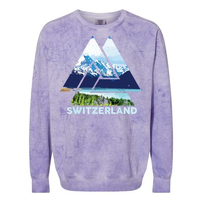 Switzerland Swiss Nature Alps Mountains Colorblast Crewneck Sweatshirt