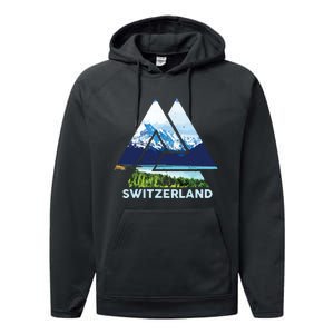 Switzerland Swiss Nature Alps Mountains Performance Fleece Hoodie