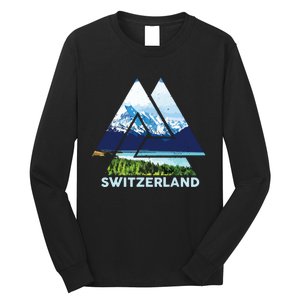 Switzerland Swiss Nature Alps Mountains Long Sleeve Shirt