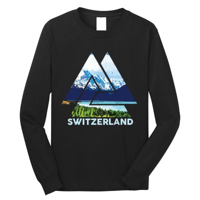 Switzerland Swiss Nature Alps Mountains Long Sleeve Shirt