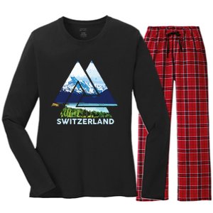 Switzerland Swiss Nature Alps Mountains Women's Long Sleeve Flannel Pajama Set 