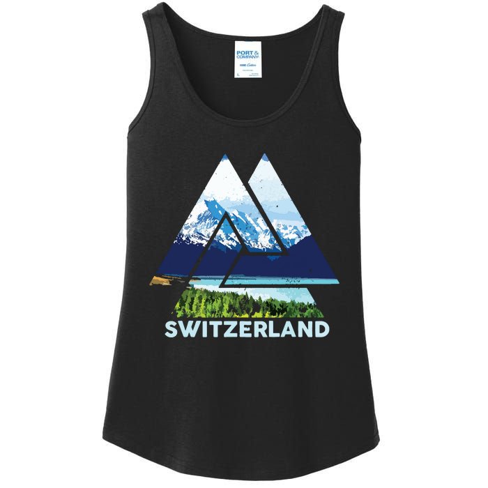 Switzerland Swiss Nature Alps Mountains Ladies Essential Tank