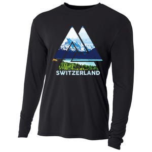 Switzerland Swiss Nature Alps Mountains Cooling Performance Long Sleeve Crew