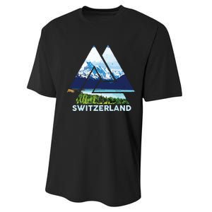 Switzerland Swiss Nature Alps Mountains Performance Sprint T-Shirt