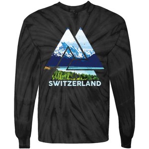 Switzerland Swiss Nature Alps Mountains Tie-Dye Long Sleeve Shirt