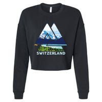 Switzerland Swiss Nature Alps Mountains Cropped Pullover Crew