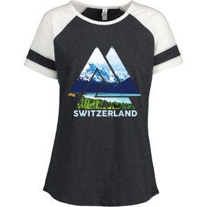 Switzerland Swiss Nature Alps Mountains Enza Ladies Jersey Colorblock Tee